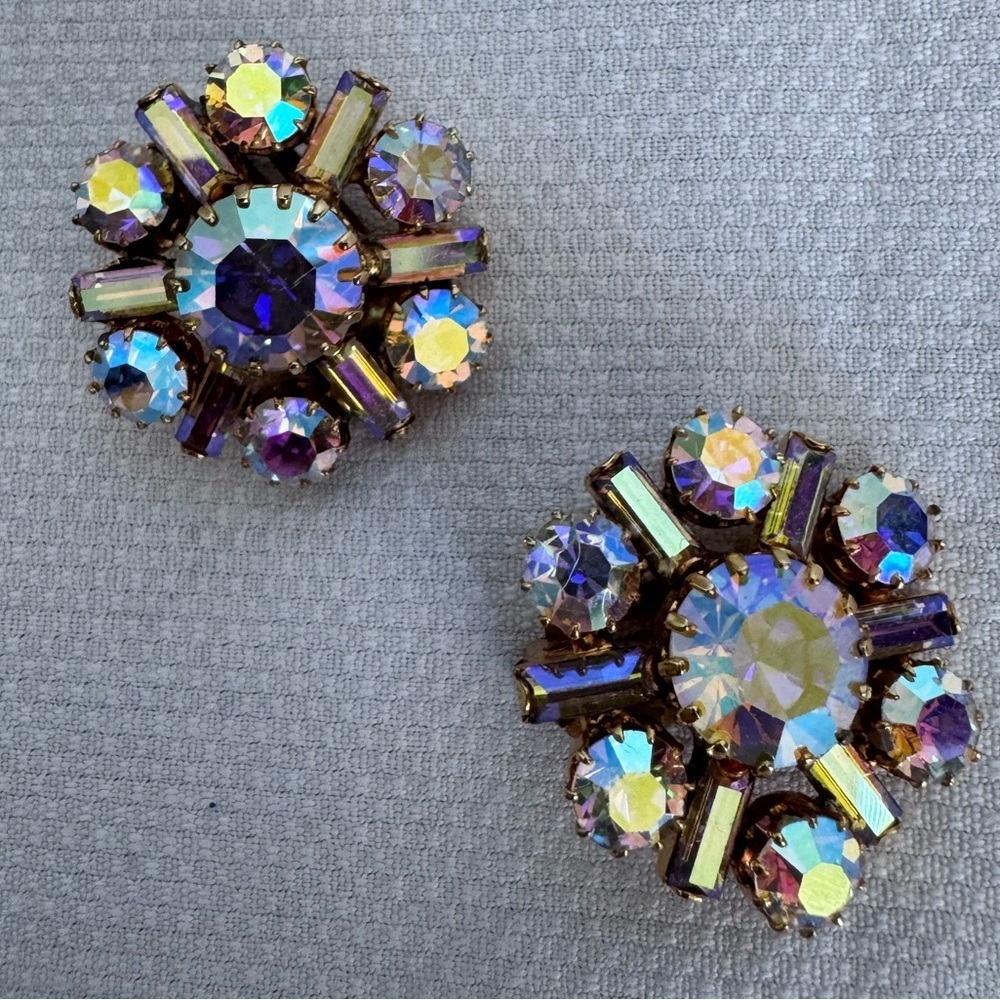 Aurora Borealis Clip-on Earrings